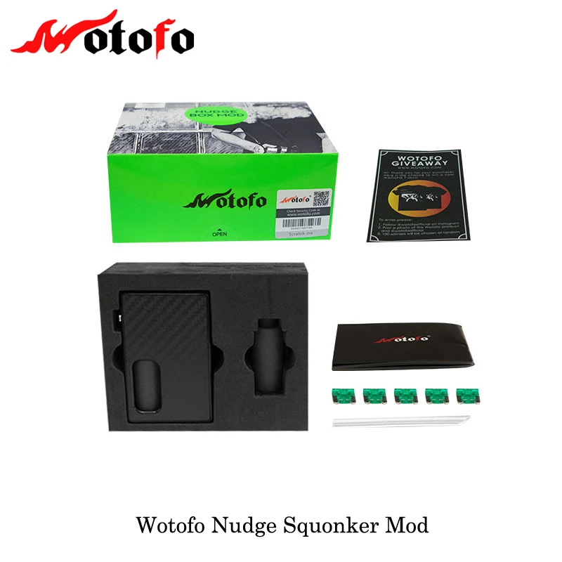 

Original Wotofo NUDGE Squonk BOX MOD with 7ml bottle E Cigarette Squonk mod 510 Thread Vape Mod Power by 18650 battery Vaporizer