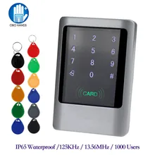 IP65 Waterproof Access Control Touch Metal Smart Keyless Lock 125KHz/13.56MHz Card Reader  with 10 key cards Weatherproof