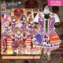 Hot Anime THE IDOLM@STER Cosplay Costume Starlight Stage 2nd Anniversary Shimamura Uzuki Shibuya Rin Mio Lolita dress A the idolm ster cinderella girls starlight stage cgss cosplay blue adult costume all size custom made full set girl costume