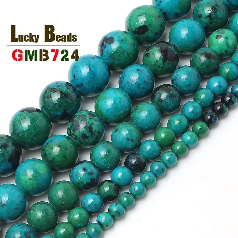 

wholesale 4.6.8.10.12. 14mm Chrysocolla stone Round Loose Spacer Beads 15.5" Pick Size Free Shipping-F00089