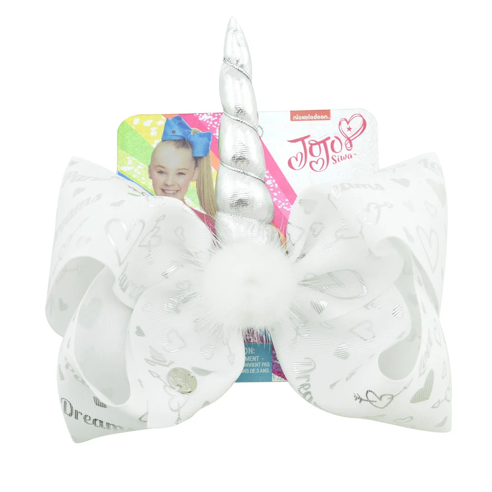 

1pcs 8 Inch"jojo clip Unicorn Horn Scale Horse print Large Bow Clip Butterfly Hairpin Handmade Hair Accessories For Girls
