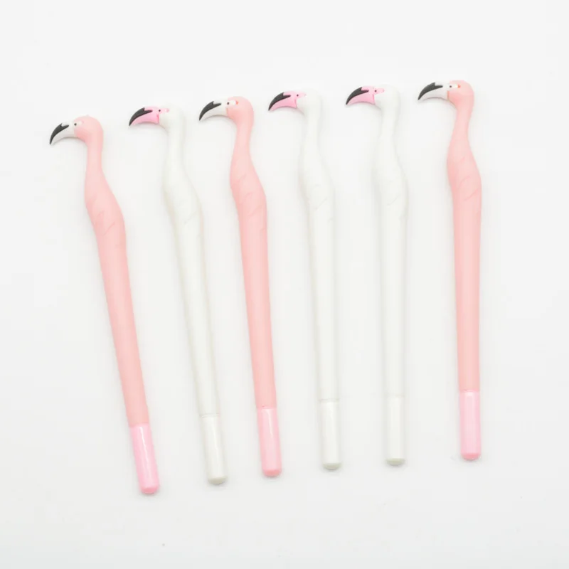 

4Pcs/Set gel pen cute flamingo kawaii 0.5mm white Pink kalem caneta fourniture bureau stationery material escolar marcador tinta