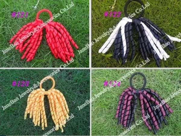 free shipping 72pcs korker ponytail holders streamer to chevron hair bows bolder mix color | Аксессуары для одежды