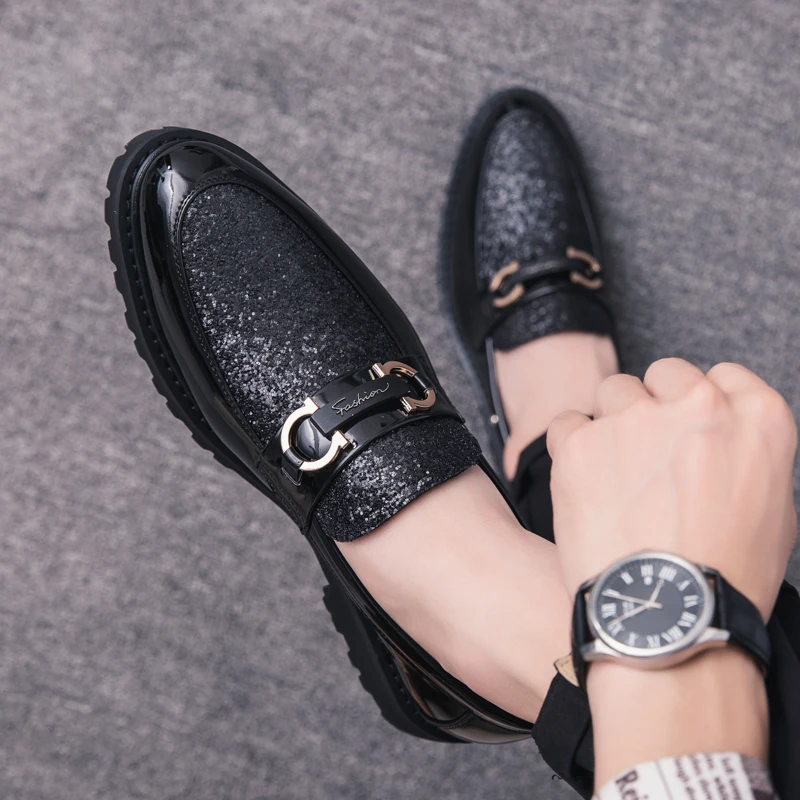 Men Loafers shoes British style Slip-On Flats wedding party Luxury shoes Comfortable Casual Leather shoes trend hairstylist shoe