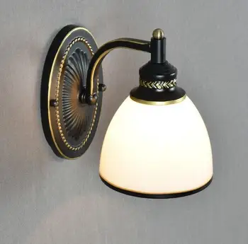 

restaurant single head wall light of bronze mirror lamp European bedroom bedside wall lamp post American Iron wall lamps