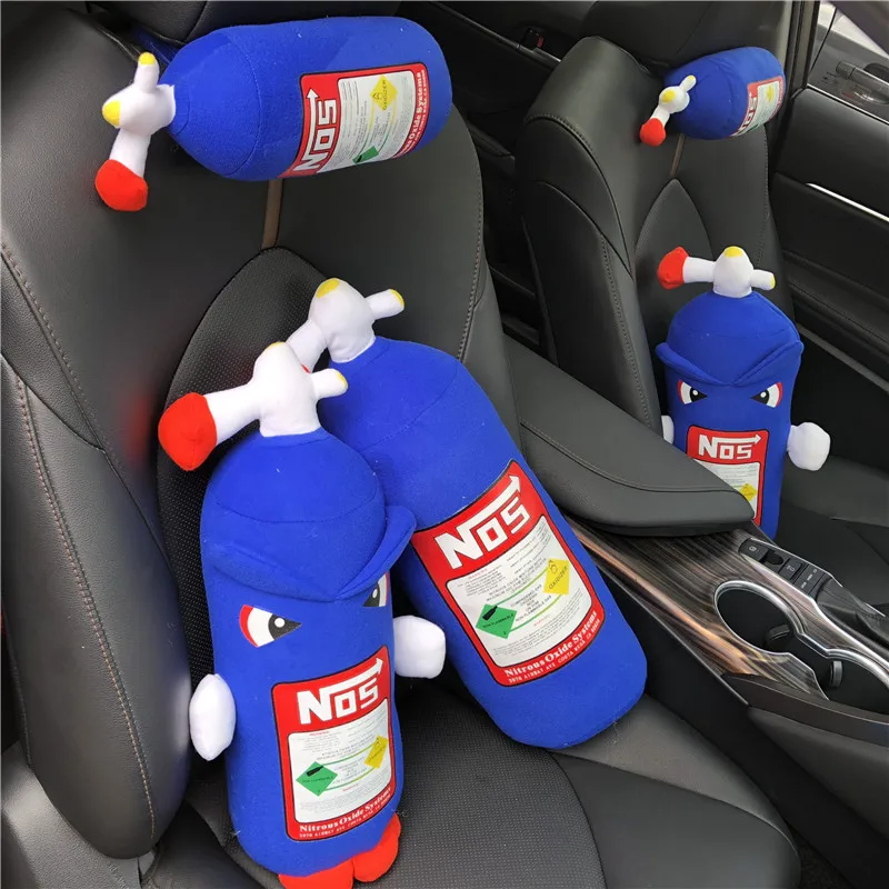 NOS Nitrous Oxide Bottle Neck Pillow Plush Toy Cushion Headrest For Car Travel