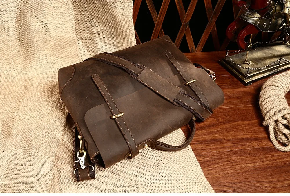 Натуральная кожа гарантированные мужчины вскользь сумка деловая сумка Винтаж сумка портфель