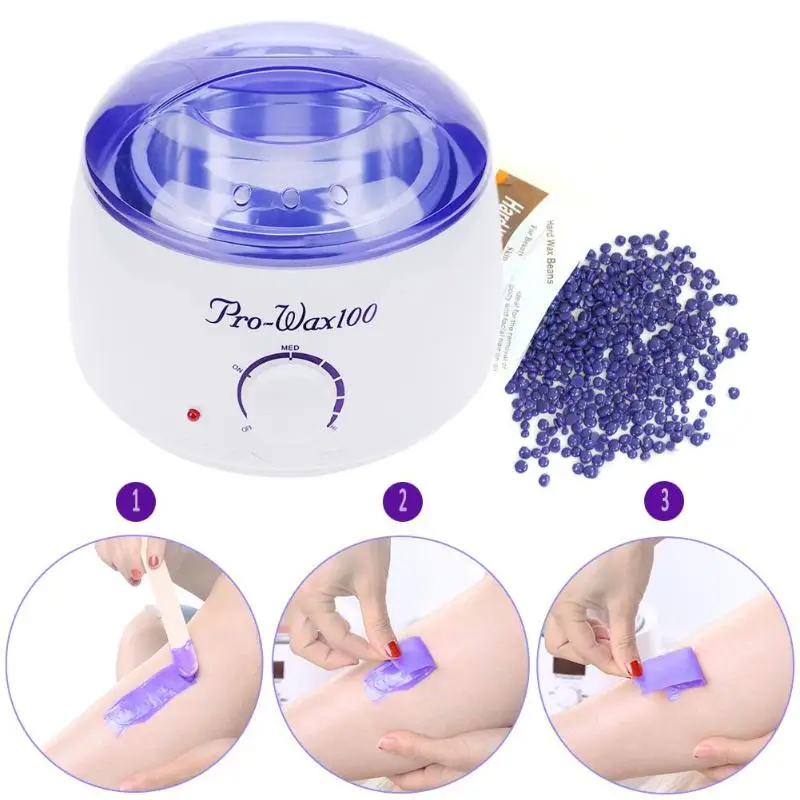 Wax Warmer Hair Removal Waxing Kit Wax Machine With 4 Flavors Hard Wax Beans For Painless Wax Of Legs, Face, Body