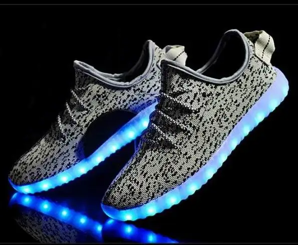 

Kids Led Shoes Mens 350 Boost Sneakers With Lights For Adults Casual Led Light Up Shoes Women Shoes Fashion 35-46 Free Shipping