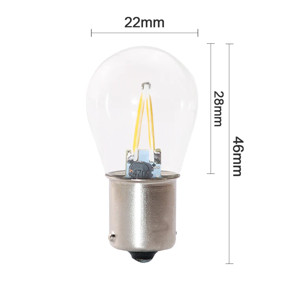 Карсти стробоскоп P21w S25 1156 Ba15s 1157 Bay15d Led Филамент Cob чип со стеклянным задним светом