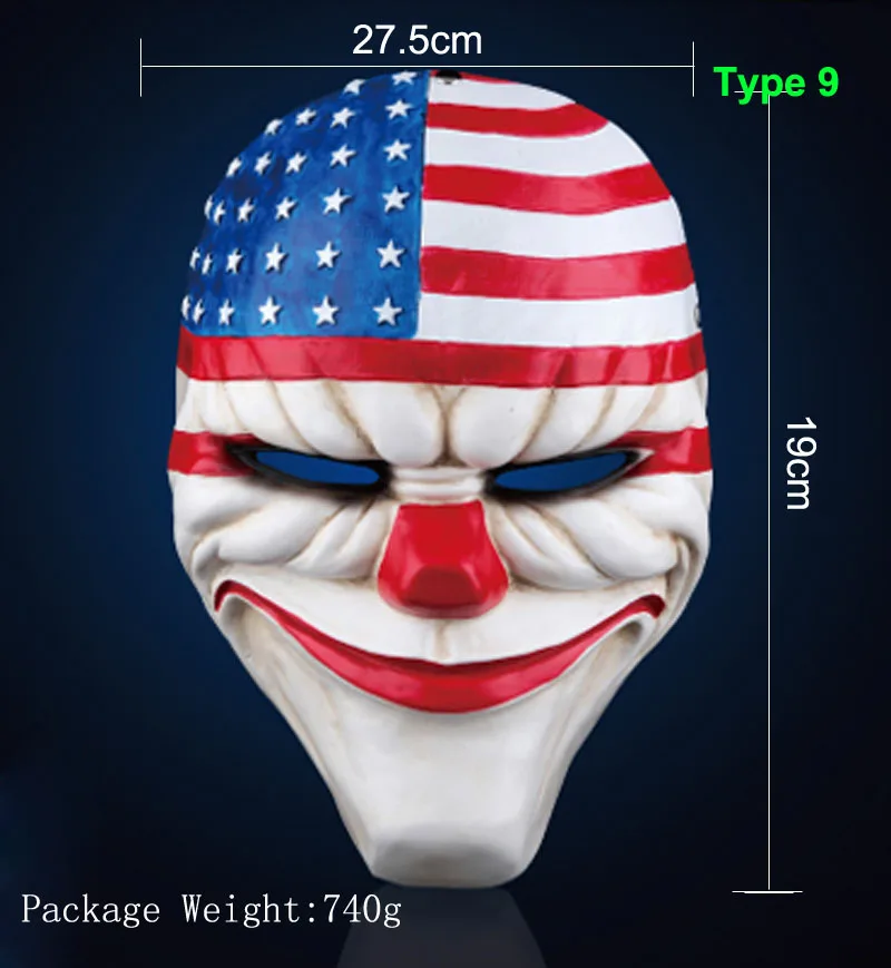 1 шт./лот PAYDAY2 HarvestDay2 Вечерние Маски высокого качества смолы полное лицо маски для сбора - Цвет: Type 9