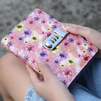 

A6 6 hole loose password leather Notepad flower notebook line inner core DIY planner hand account Office school supplies escolar