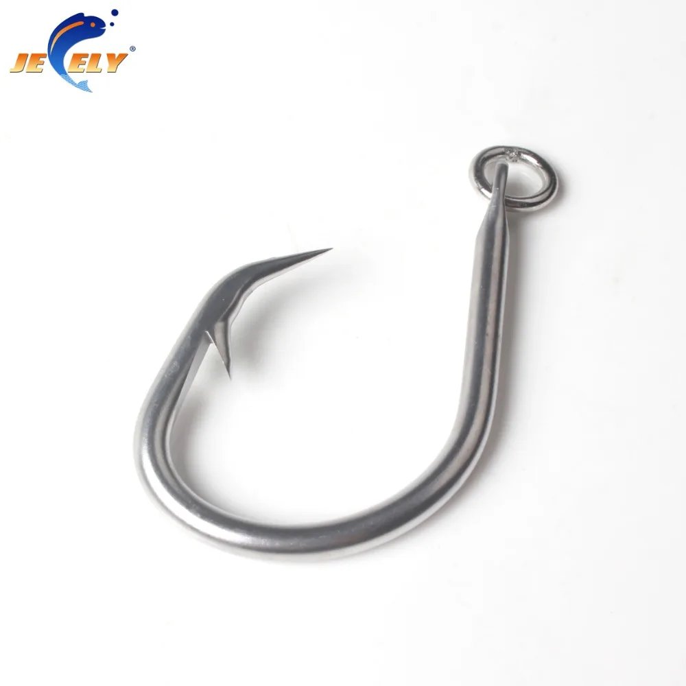 

4pcs 66mm #13/0 and 72mm #14/0 Japanese 304 Stainless steel tuna fishing hook with ring for saltwater fishing