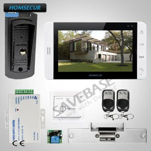 

HOMSECUR 7" Security Wired Video&Audio Intercom System + Touch Button Monitor 1C1M
