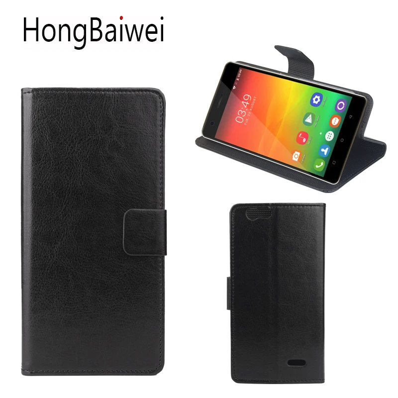 

HongBaiwei for Oukitel C4 Case Leather Luxury Brand Crazy Horse Flip Wallet Phone Bag Case for Oukitel C4