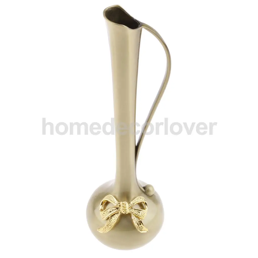 Vintage Shabby Chic Flower Vase Swan/Peacock Alloy Flowers Bottle Jug Wedding Home Decor