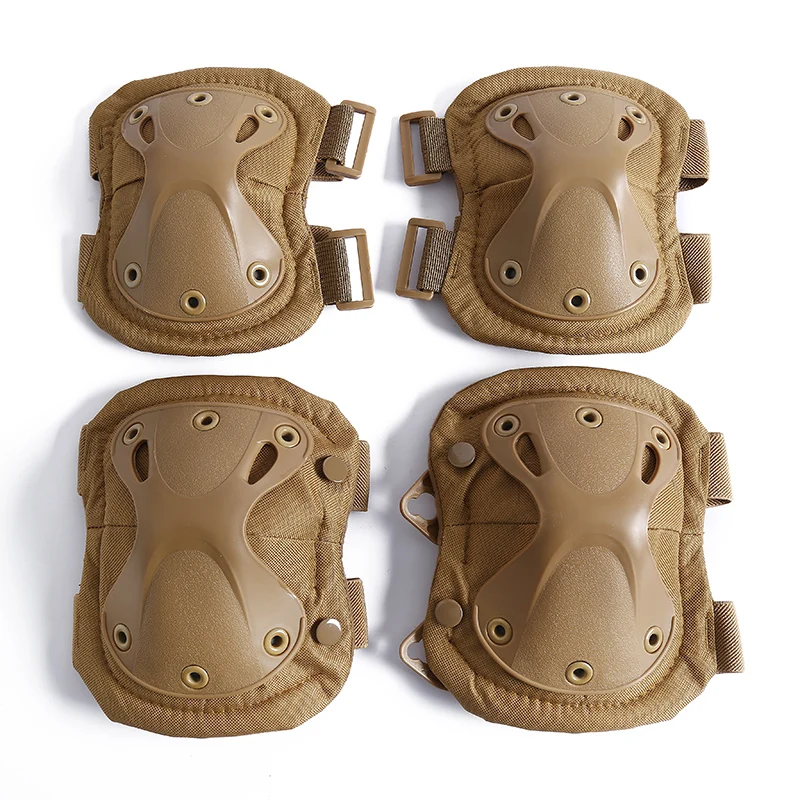 Tactical Adjustable Knee Elbow Protector Pads Set Airsoft Elbow Support