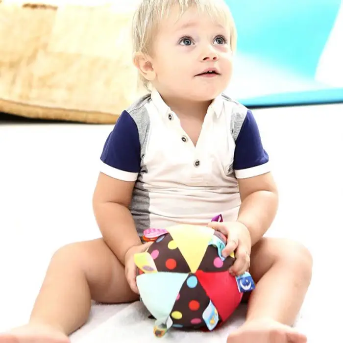 Детский мягкий плюшевый шар, детская игрушка-животное со звуком, погремушки для младенца, игрушка ярких цветов, мяч для ползания для младенцев
