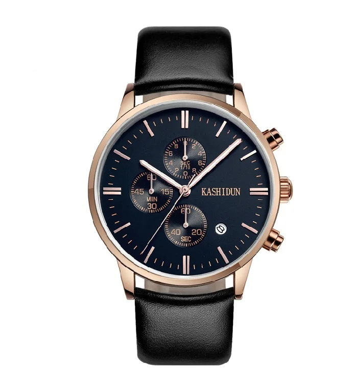 

Multi-function Men Quartz Watch Male Business Dress Watch Leather Strap Simple Design Calendar Swimming Clock Relogio Masculino