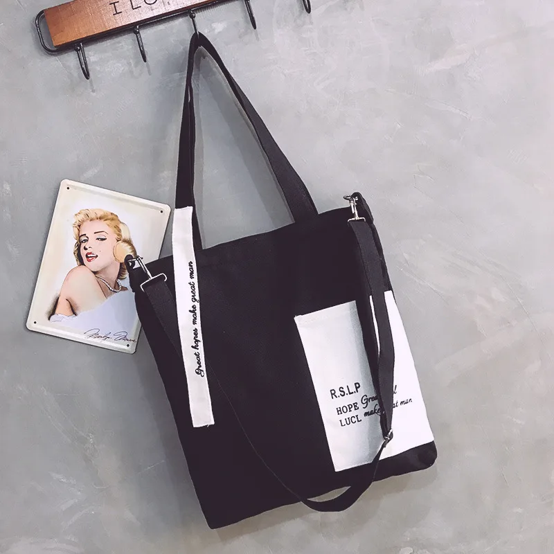 Hazy beauty Letter эко сумка женская в Корейском стиле одинарный на плечо холщовый