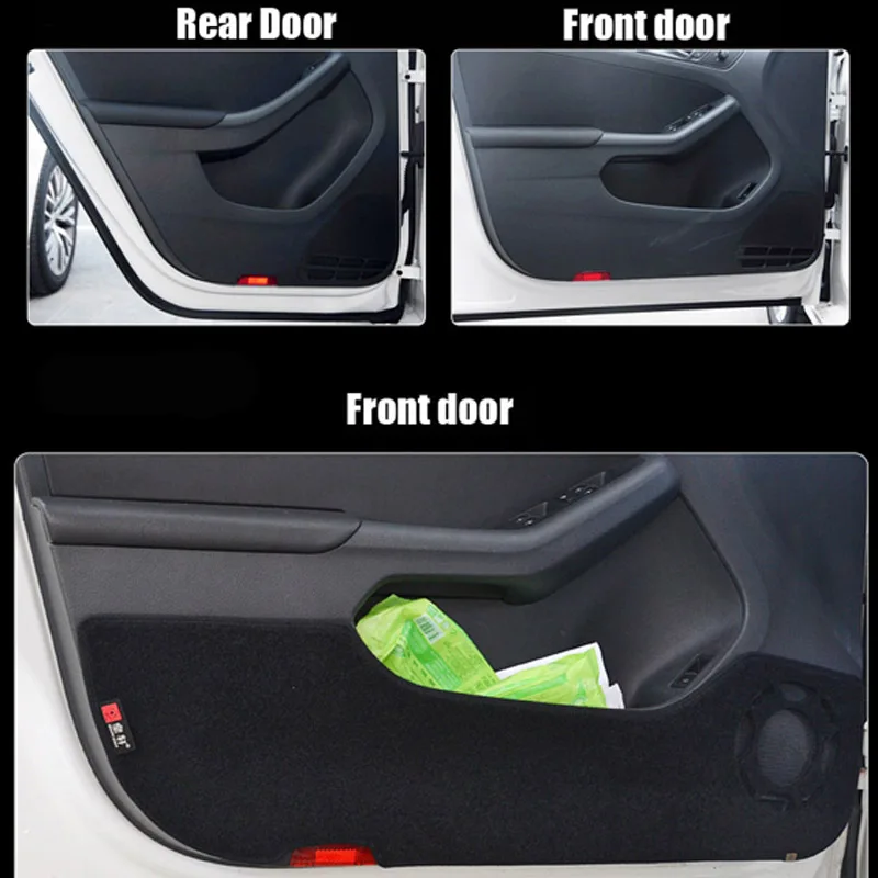 

4pcs Fabric Door Protection Mats Anti-kick Decorative Pads For Volkswagen Sigtar 2012-2014