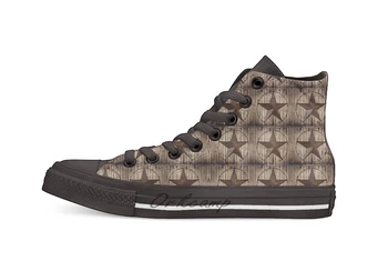 

primitive western country barn wood grunge texas star Casual High Top Canvas shoes sneakers Light Walking Shoes