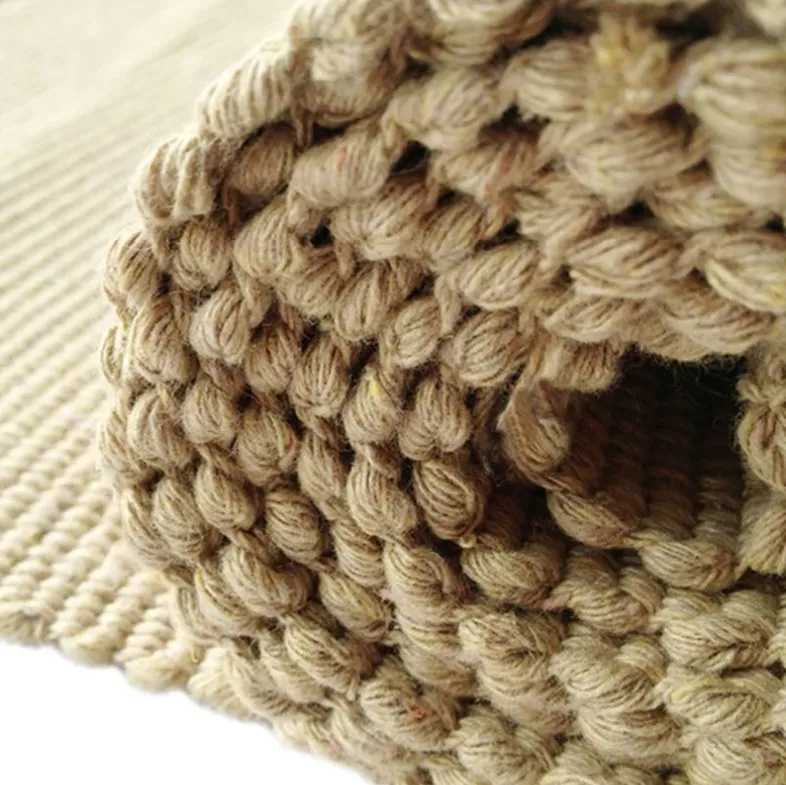 Japan Style Natural Linen Carpet For Sofa Living Room Bedroom Rug Linen Tassels Solid Bedside Mat Bedspread Tapestry Tatami Mat