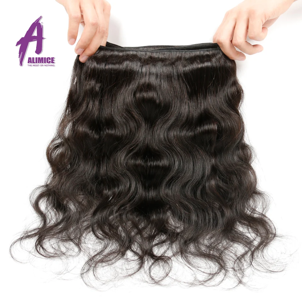 ALIMICE 360 Lace Frontal Closure with Bundles Brazilian Body Wave Human Hair 360 Lace Frontal with Bundle Non Remy Hair Weaves (8)