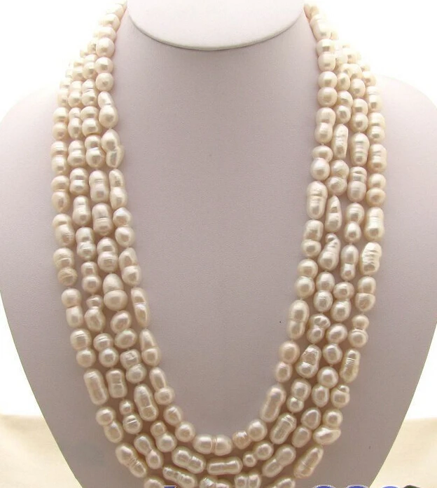 

FREE SHIPPING>>>@@ > 100"20mm white baroque double FW pearl necklace^^^@^Noble style Natural Fine jewe &