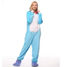 Doraemon Kigurumi Onesie для взрослых женщин пижамы с животными костюм фланелевая теплая мягкая Пижама цельная зимняя теплая Пижама для косплея