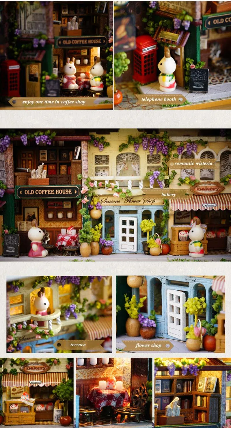 In A Happy Corner 3D Wooden DIY Handmade Box Theatre Dollhouse Miniature Box Cute Mini Doll House Assemble Kits Gift Toys (5)