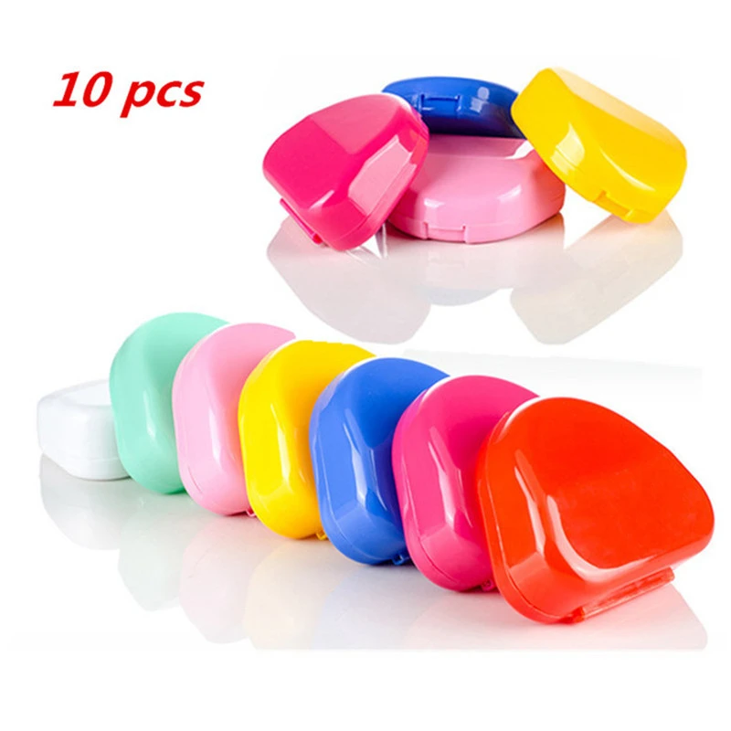 10pcs Dental Orthodontic Retainer Box Case Mouthguards Biteguards