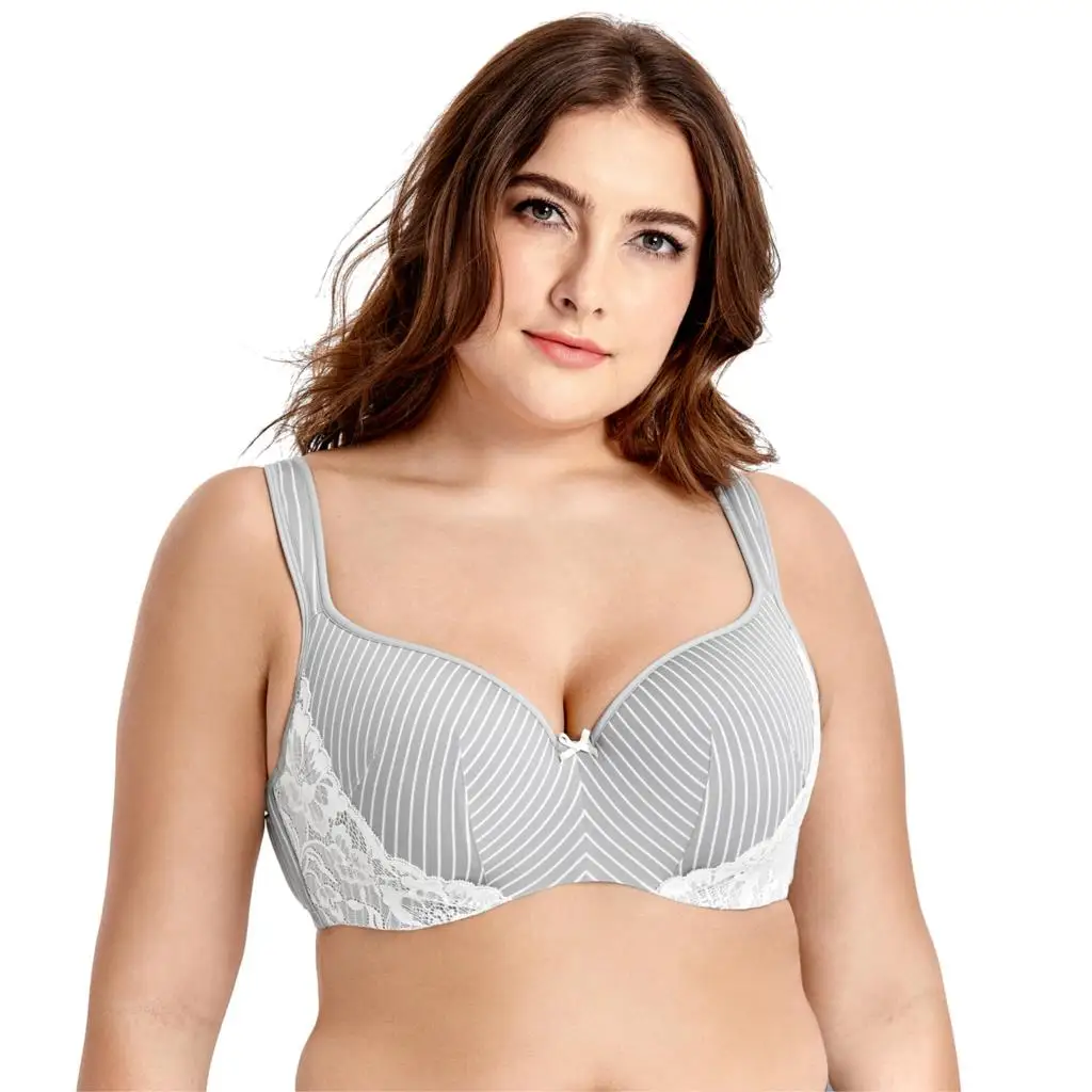  Women's Lightly Lined Underwire Smooth Full Figure Balconette Bra
