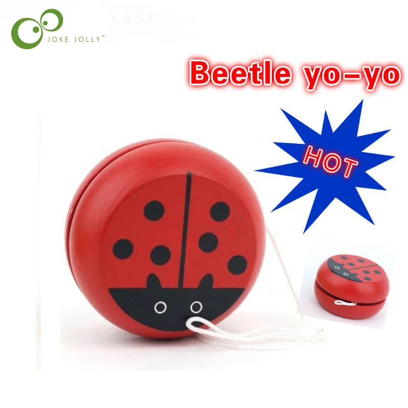 Red Cute beetle yo yo toys Bearing Professional Yoyo Toys wood High