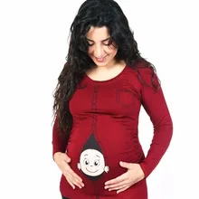 Puseky для беременных забавные детские футболки для беременных женщин футболка с длинным рукавом Одежда Топы футболки Одежда для беременных