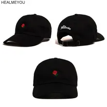 1 шт Мода весна лето унисекс папа шляпа красивый цветок роза Вышитые изогнутый край бейсболка с козырьком