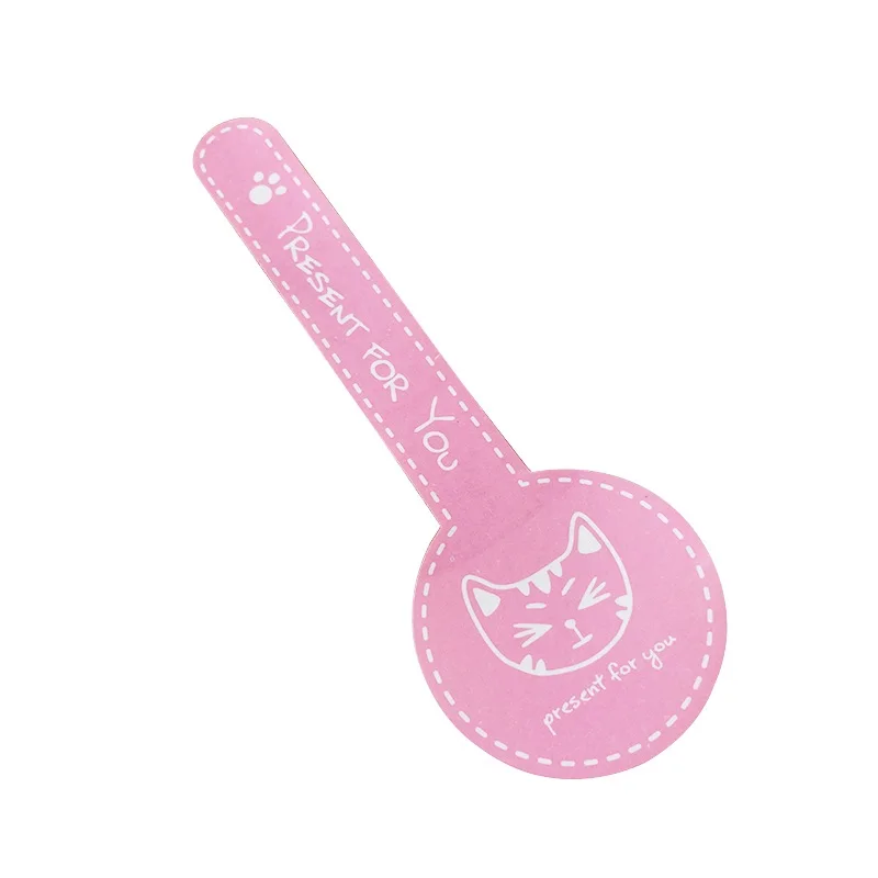 

60pcs/lot Kawaii Pink Cat Present for you Series DIY Multifunction Long Baking Sealing Label Stickers Handmade Gifts Glass Jar
