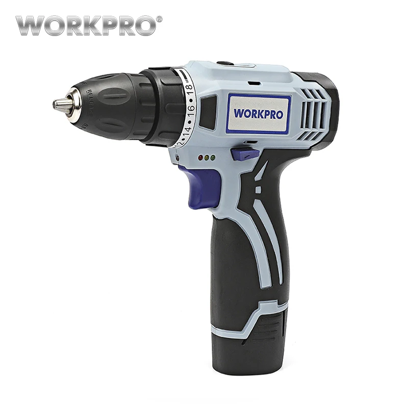 WORKPRO 12V Household Electric Cordless Drill Lithium Ion Battery