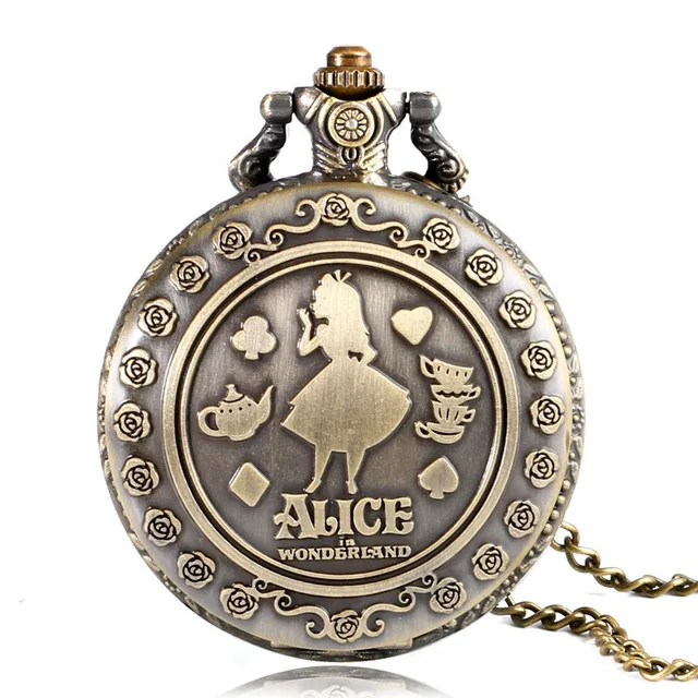 Hot Fashion Popular Girl Gift Alice Princess in Wonderland Bronze Antique Quartz Hot Fashion Popular Girl Gift Alice Princess in Wonderland Bronze Antique Quartz