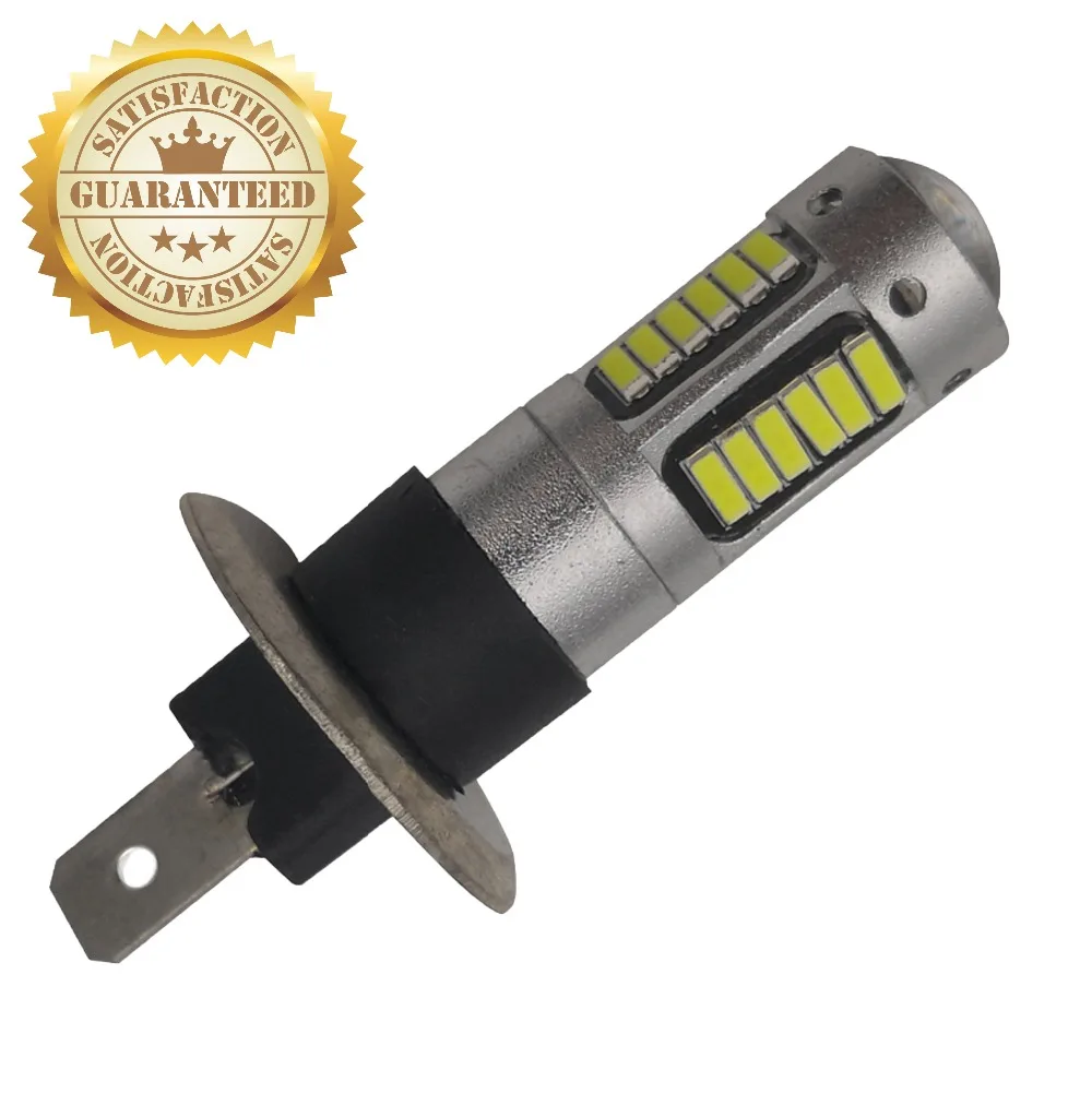 

2 pcs of Auto Led light H1 bulb 12V 24V 4014 chip nonpolarity 30smd car headlight led drl fog light