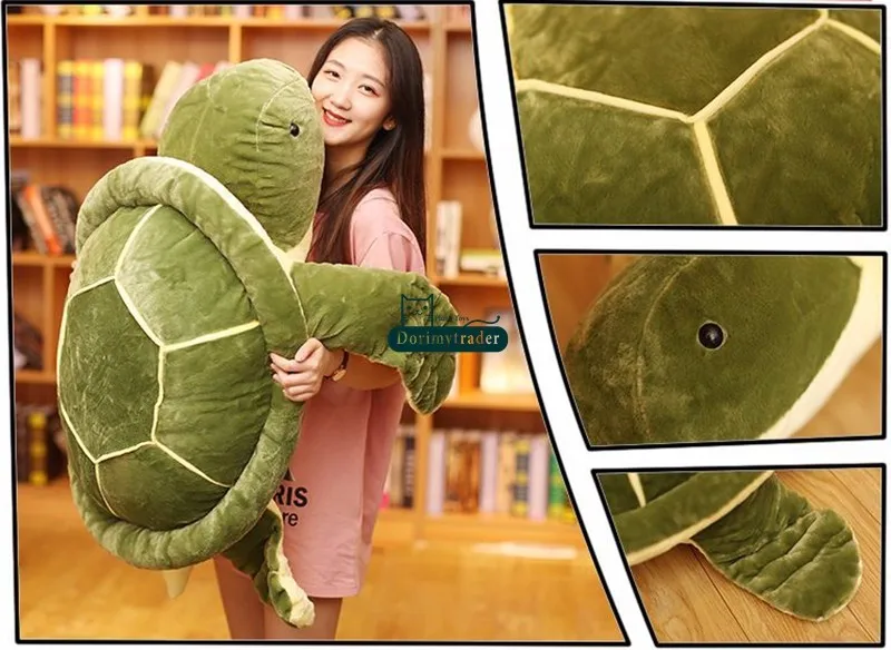 Dorimytrader large animal tortoise plush toy huge cartoon turtle pillow sofa tatami Xmas gift decoration DY61833 (7)