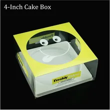 10 шт., 13x12,5x6 см, прозрачная коробка со смайликом для чизкейка, коробки для торта на день рождения, упаковочная коробка для торта