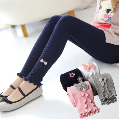 New Leggings for Girls Kids Spring Autumnm Cotton flower Leggins Children Skinny Clothing Trouser Pants Cute Leginsy Getry