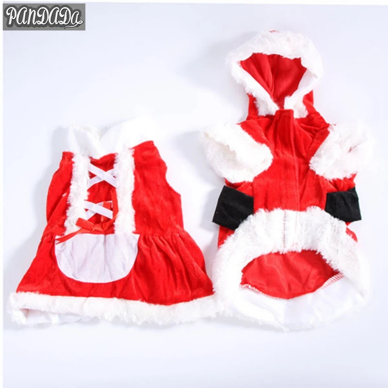 

panDaDa Pet Puppy Dog Christmas Clothes Santa Claus Costume Outwear Coat Apparel Hoodie