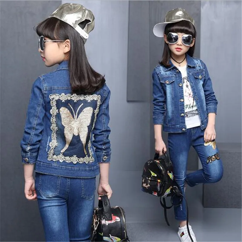 Girls Denim Set 2018 New Kids Spring Autumn Suit Cotton Girl Sets ...