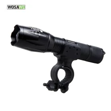WOSAWE Bike Accessories Black Handlebar Bike Light Waterproof Led Front Headlight Flashlights Bike Lamp Battery Bicycle Light 5