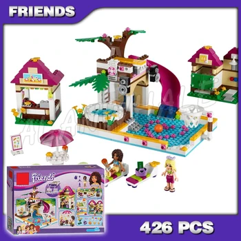 

426pcs Friends Heartlake City Swimming Pool 10160 Model Building Blocks Figures DIY Bricks Toys for Girls Compatible with Lago