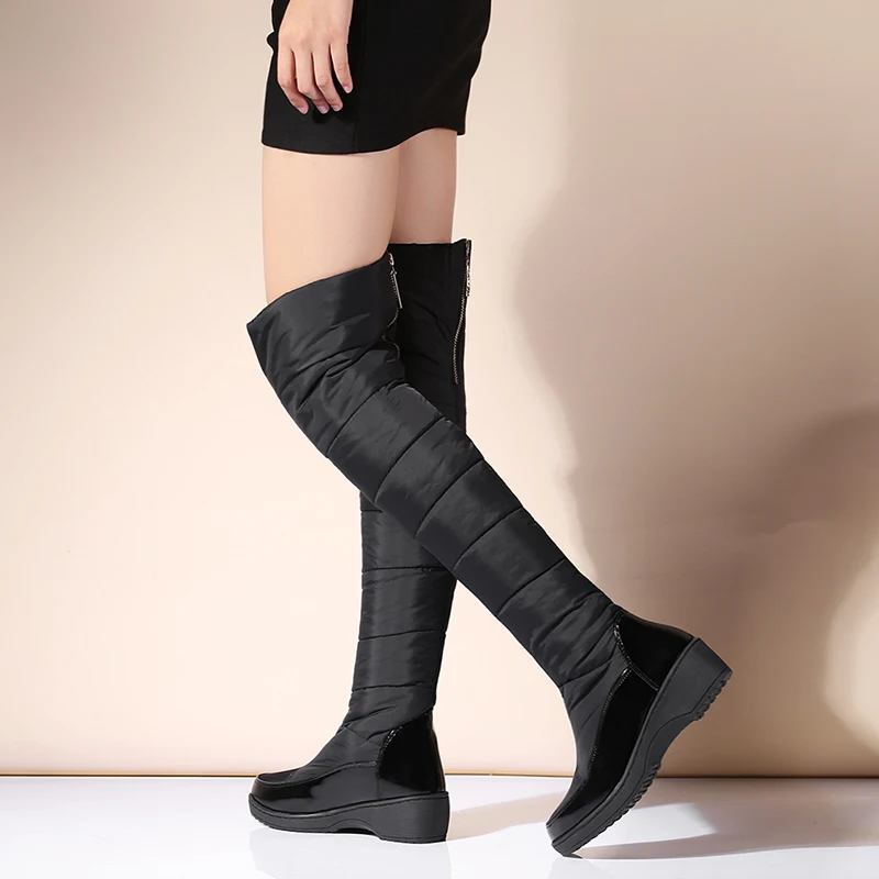 round toe knee high boots