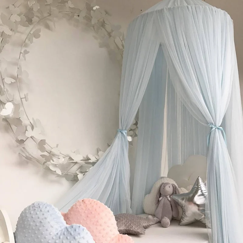 

Hanging Kids Baby Bedding Dome Bed Canopy Cotton Mosquito Net Bedcover Curtain For Baby Kids Reading Playing Home Decor 6 Colors