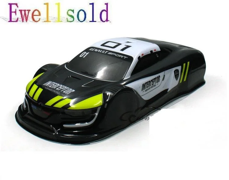 

Ewellsold 1/10 PVC painted body shell for 1/10 RC racing on-road drift car (size 430x198mm wheel base 260mm) 2pcs/lot